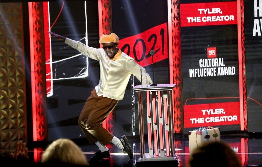 Tyler the Creator accepts the Rock The Bells Cultural Influence Award 2021 billboard 1548 1633469629 compressed 904x598 1