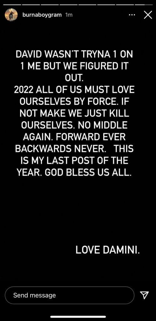 A Perfect Way to End The Year As Burna Boy Says He & Davido are 'Good Now' 3 316f1e46 a5c2 4d19 b14d 45fd2ccacc572263262963467725875
