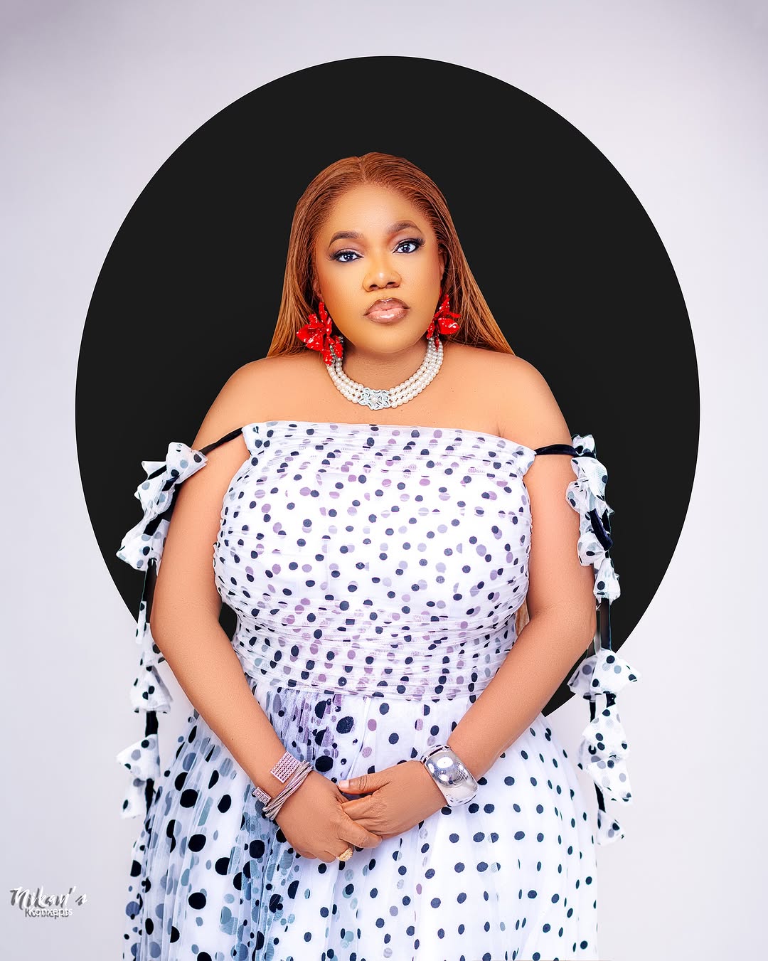 Toyin Abraham Just Reminded Us That Polka Dots Are Always in Style