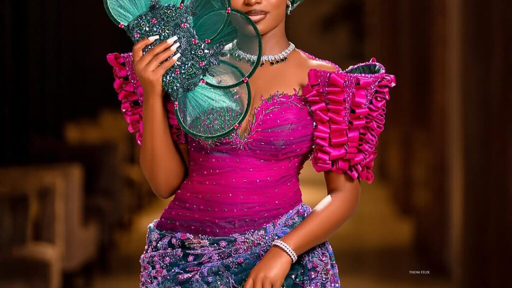 Isabella’s Bold Fuchsia and Green Look Is the Talk of Owambe Fashion