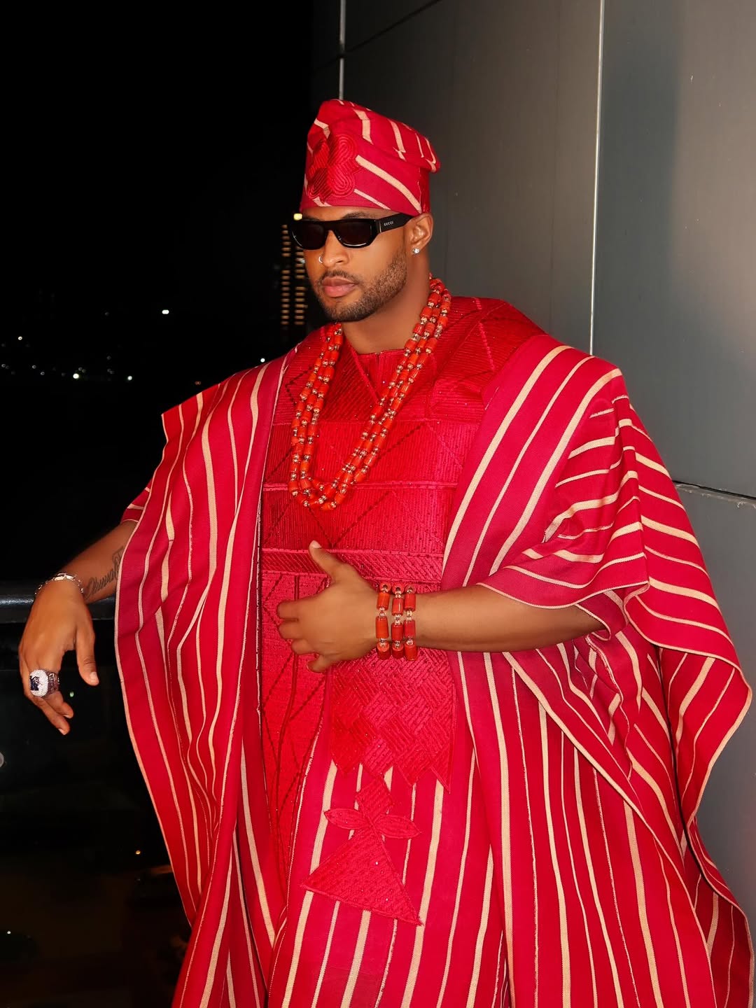 This Kaybobo’s Red Agbada Is the Festive Look Everyone’s Loving