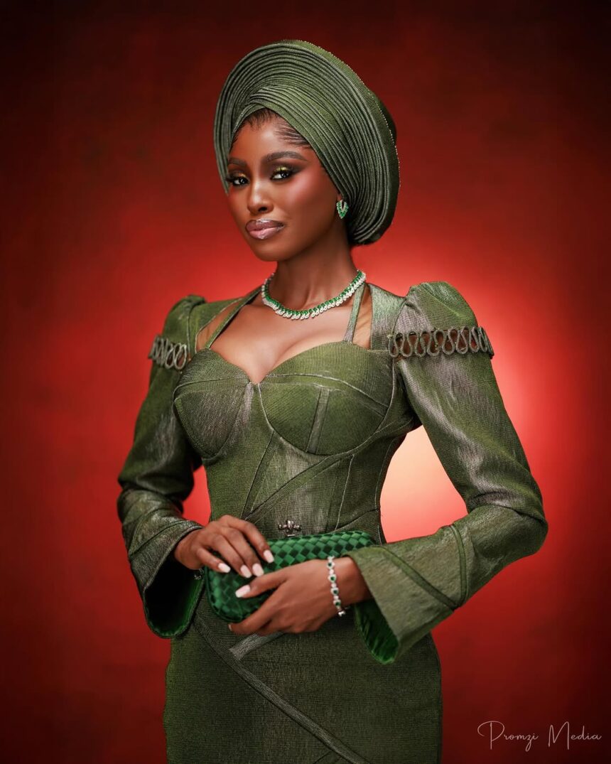 Want All Eyes on You at Your Yoruba Trad? This Stunning Green Glam Look Was Made Just for You