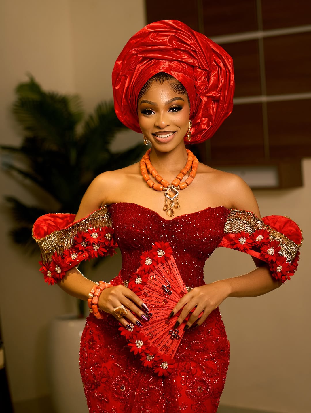 Steal the Spotlight With This Timeless Red Igbo Bridal Look
