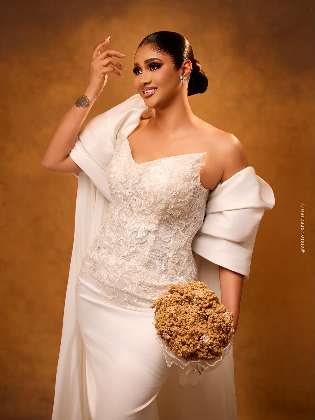 Step Into Your Big Day With This Stunning White Wedding Look Inspo