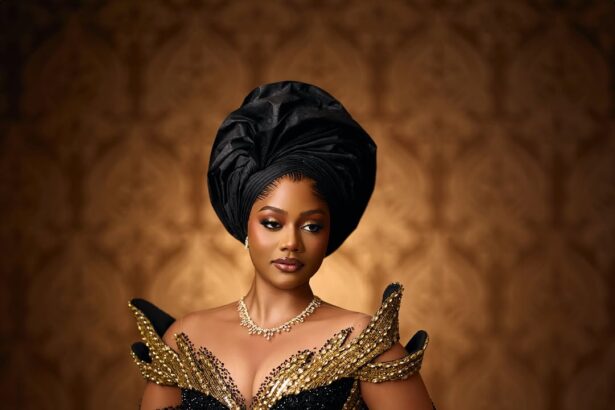 If You Want a Classy Yoruba Bridal Look, This Black and Gold Style Is Worth Seeing