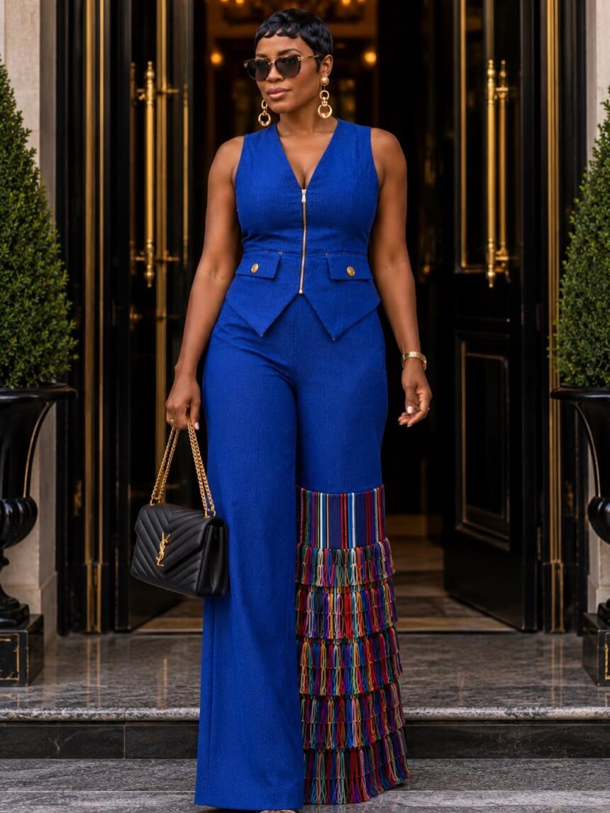 This Bold Blue Denim Outfit Is the Easy Glam Inspo Your Wardrobe Needs