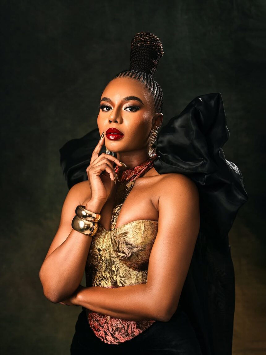 Nancy Isime Is Serving Gold Royalty, Dark Romance and Main Character Energy in Her Latest Breathtaking Outfit