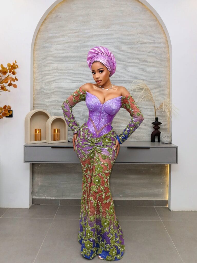 Purple and Green Asoebi