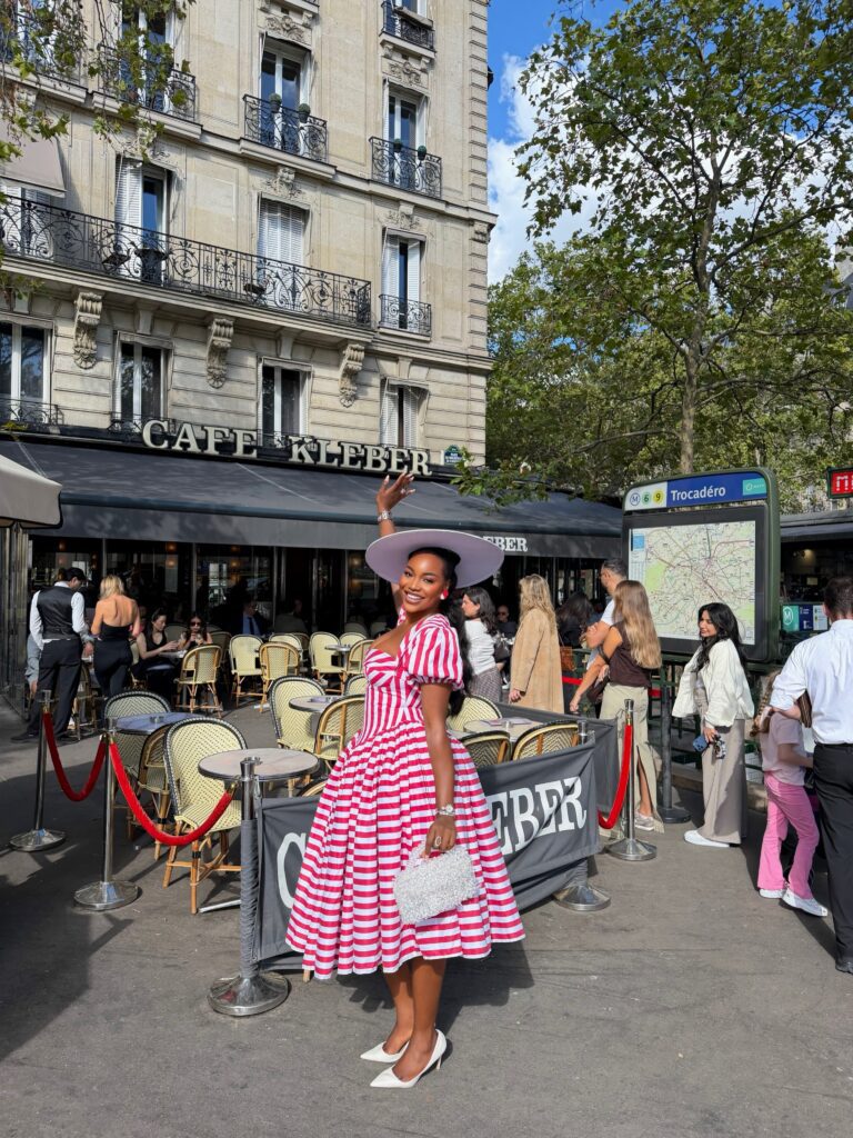 how to style a pink and white striped dress
